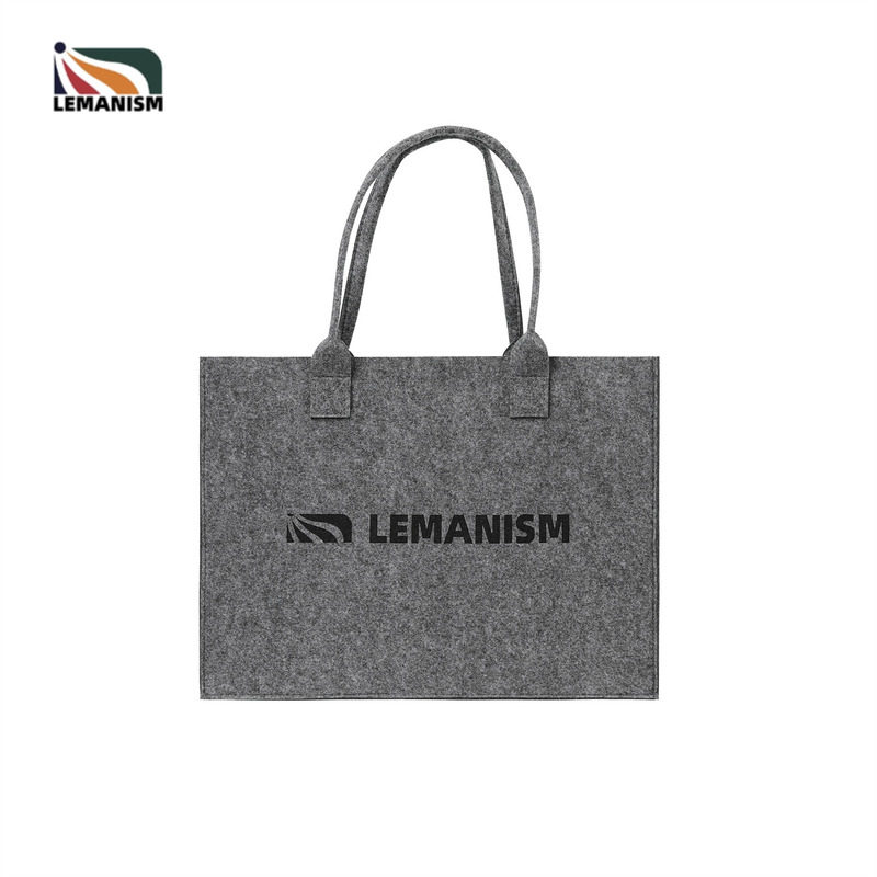 lemanism潮牌手提包深灰色毛毡包时尚大包毛毡袋购物礼品袋