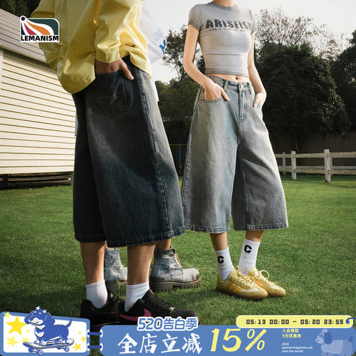 美式水洗牛仔短裤夏季宽松休闲