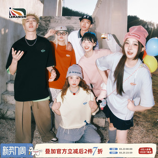情侣款 lemanism美式 新款 T恤男2026夏季 体恤 潮流260g重磅字母短袖