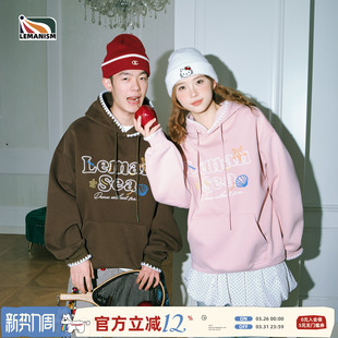 外套女 情侣款 lemanism美式 潮流字母刺绣重磅连帽卫衣男2025秋冬季