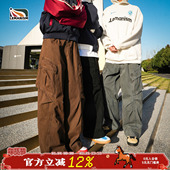 拼接休闲裤 lemanism复古纯棉工装 女 潮牌直筒裤 宽松情侣款 裤 子男款