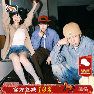 外套 学院风寸衣衬衫 lemanism日系复古细格子衬衫 男2025春秋情侣款