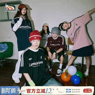 夏季 明星同款 t恤男款 潮流短袖 三条杠上衣情侣体恤女 lemanism美式