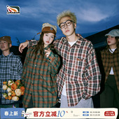 衬衣外套 男春秋潮牌寸衣宽松情侣款 lemanism日系复古长袖 格子衬衫