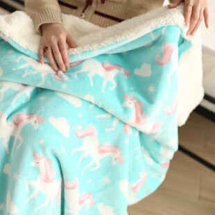 出口北美可爱卡通幼儿园午睡小盖毯双层加厚超软羊羔绒小被子毛毯