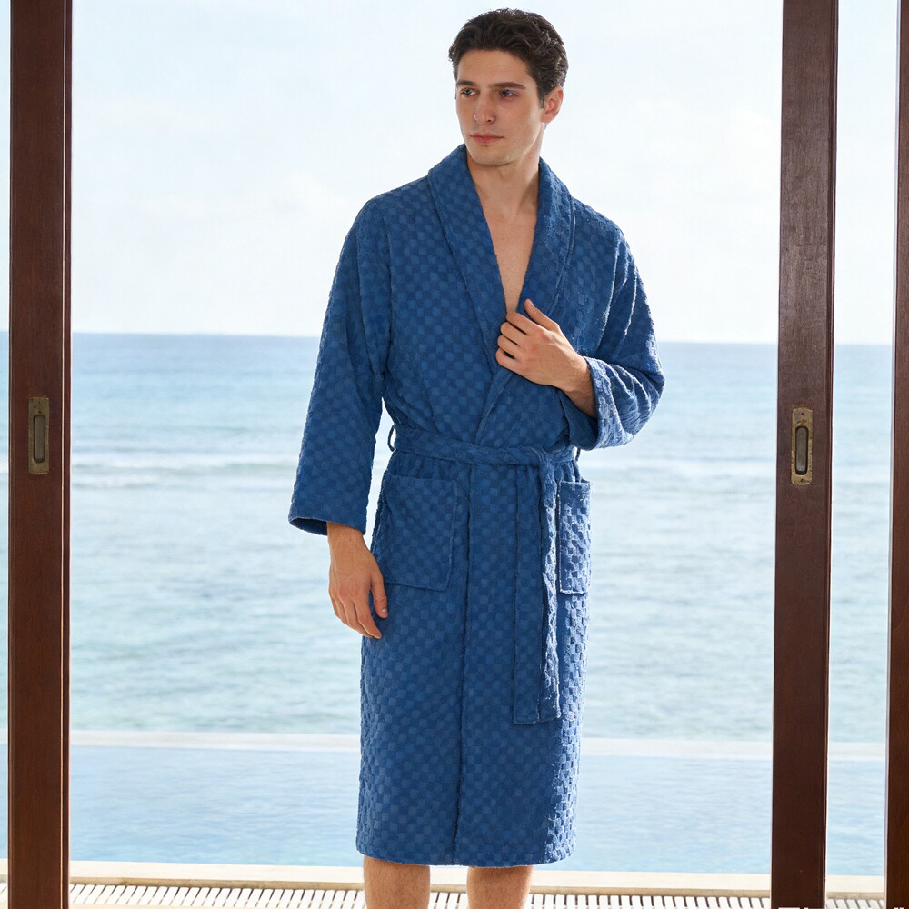 浴袍男款五星级酒店纯棉女士睡袍情侣毛巾料春秋成人加厚吸水浴衣