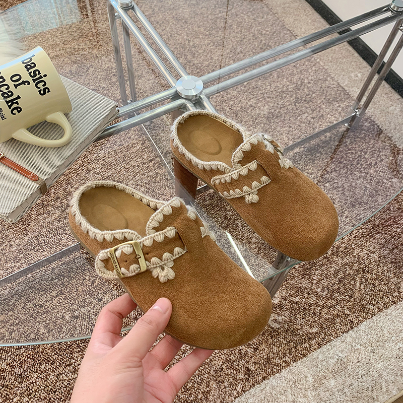 勃肯拖鞋女外穿包头半拖鞋一脚蹬