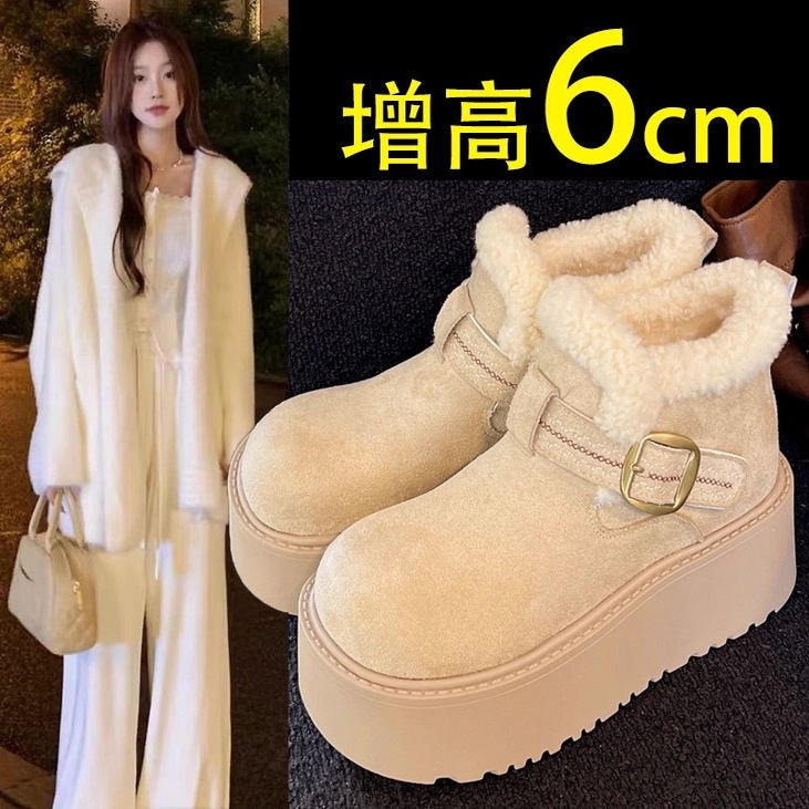 厚底增高加绒雪地靴女保暖棉鞋