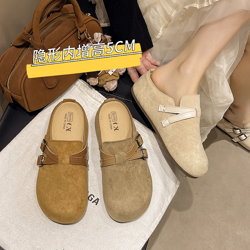 厚底勃肯拖鞋女士2026春季新款超火外穿一脚蹬软底包头半拖博肯鞋,女鞋,勃肯鞋/软木鞋,淘宝优惠券,粉丝福利购,淘宝优惠卷