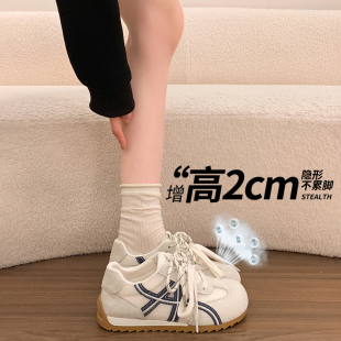 厚底红色德训鞋 学生软底运动德训鞋 轻便防滑阿甘鞋 春季 女2026新款