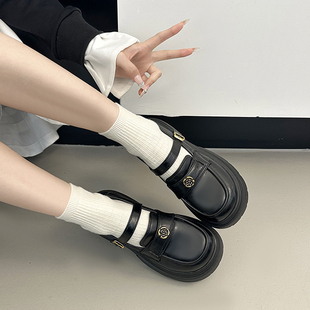 复古英伦风厚底小皮鞋女2026春季新款日系jk学生配裙子玛丽珍单鞋