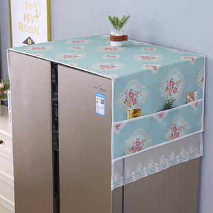 新款双开门棉麻冰箱巾单开冰箱盖布滚筒洗衣机盖巾冰箱防尘罩布艺