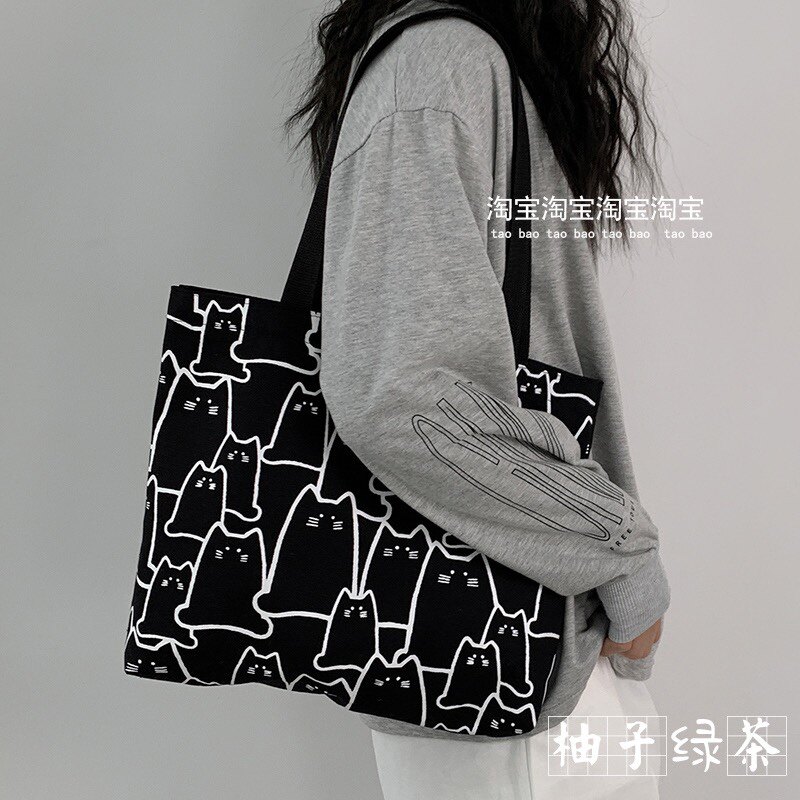 新款日韩帆布包大容量学生书包