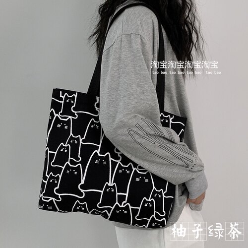 新款日韩帆布包大容量学生书包