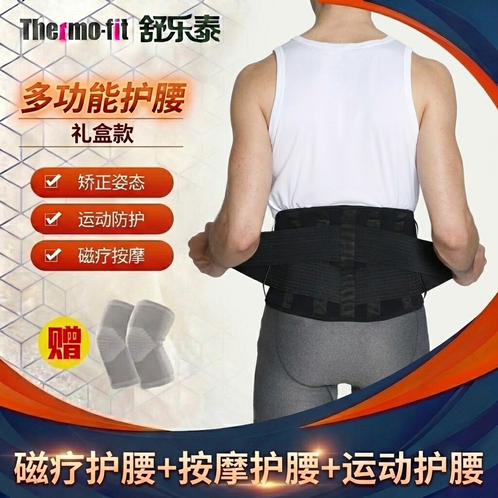 护腰带礼盒 腰间盘劳损带支撑自发热磁疗钢板护腰中老年腰椎保暖