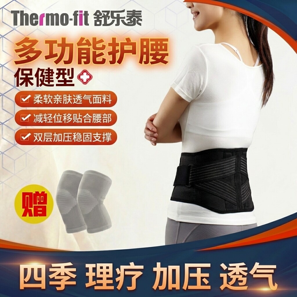 舒乐泰劳损透气薄款保暖护腰带