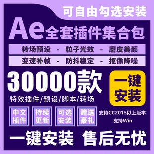 Ae插件全套一键安装E3D红巨星Element中文汉化Particular远程安装