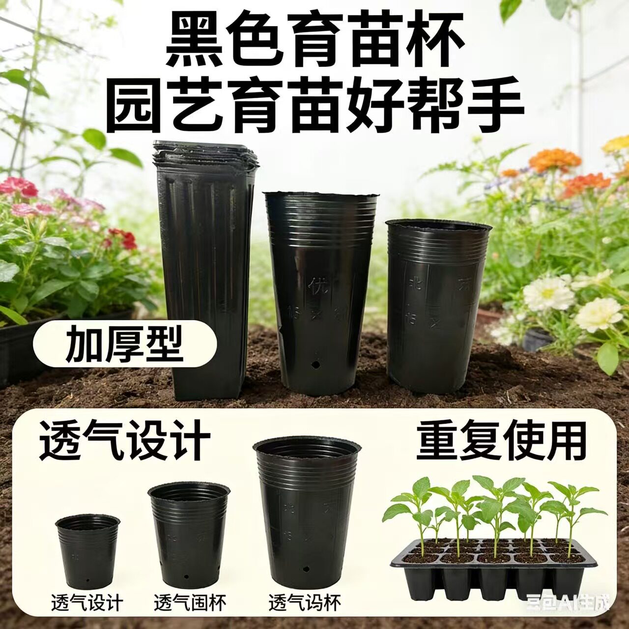 营养杯育苗杯一次性大号加厚塑料农用西瓜育苗盆营养钵种植袋透气