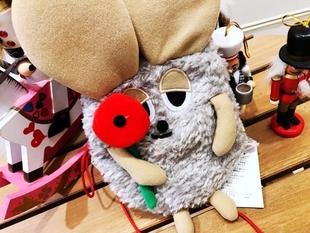 日本 手绘本 拿花的田鼠阿佛 仓鼠 毛绒玩具 单肩包斜挎包 包邮