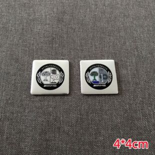 苹果树贴标 适用于奔驰AMG车标改装铭牌内饰方向盘铝标贴侧标尾标