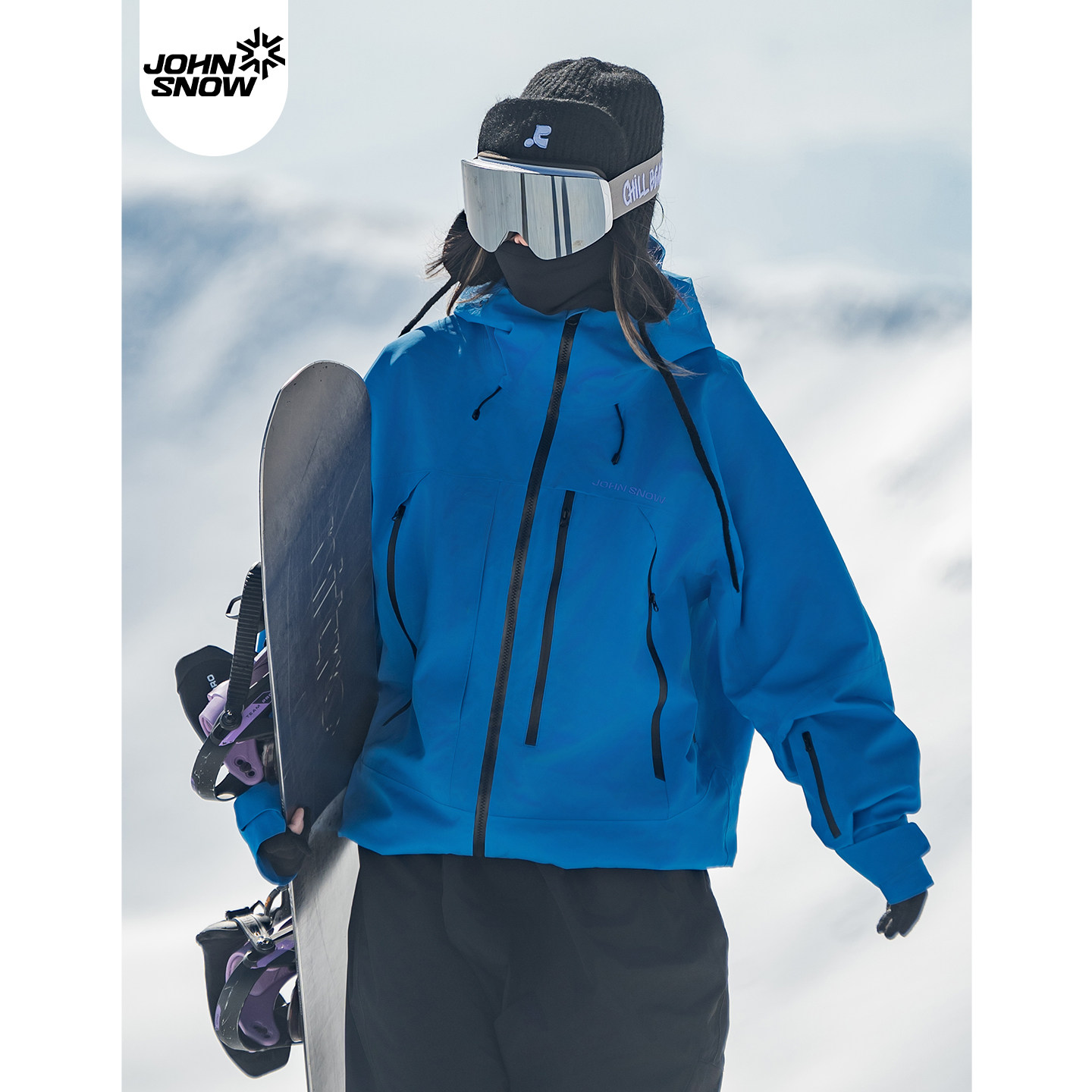 John snow单板滑雪服女款男款3L专业防水全压胶保暖上衣冬季美式
