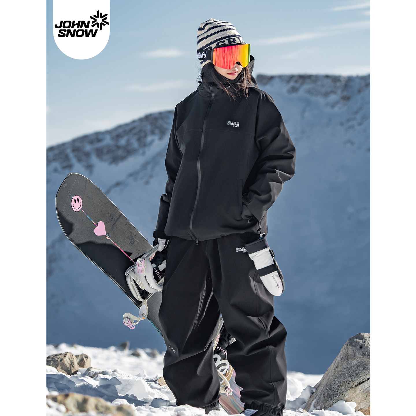 John snow滑雪服套装女款情侣单板宽松防水保暖美式滑雪衣裤男款