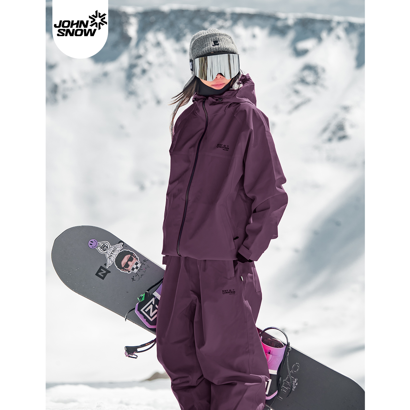 John snow滑雪服男女同款新套装单板双板登山户外冲锋衣防水保暖
