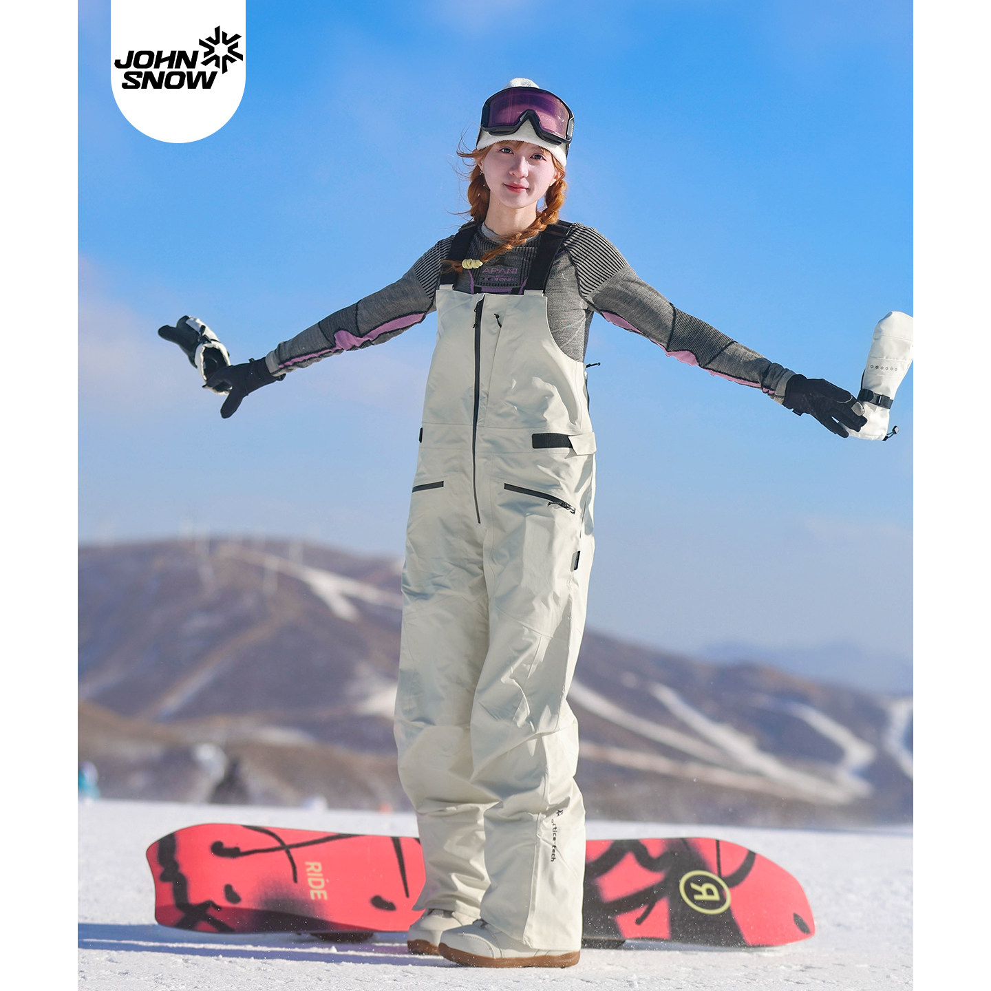 John snow滑雪背带裤女防水防风单板冬季专业滑雪保暖加棉裤子男,户外/登山/野营/旅行用品,滑雪裤,淘宝优惠券,粉丝福利购,淘宝优惠卷