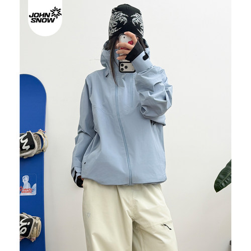 John snow硬壳3L滑雪服女男2025新款单板专业防水防风全压胶套装
