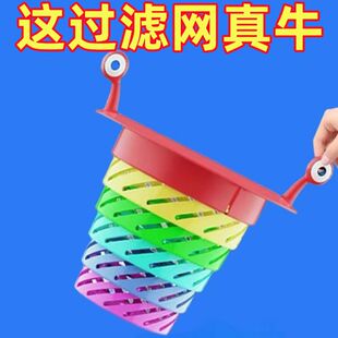 小怪物彩虹过滤网厨房地漏水槽下水道水池过滤残渣七彩小怪过滤网