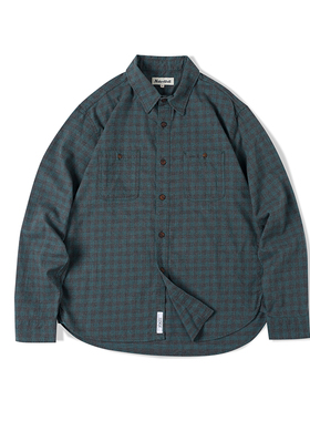 NATIVEWELL轻复古工装衬衫肌理感格纹轻磨毛意大利testa面料