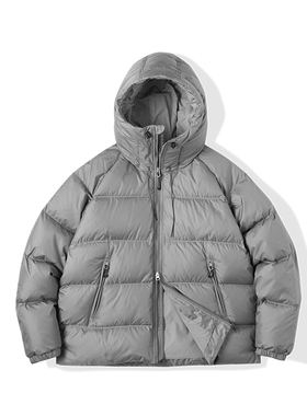 NWELL连帽羽绒服厚款VANCE小格纹防泼水机能面料宽松版型