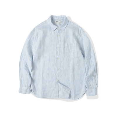 NATIVEWELL纯亚麻条纹衬衫随性宽松风格防晒夏初秋凉感透气