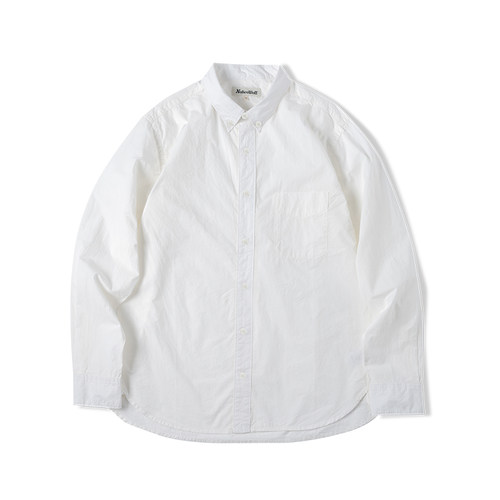 盐缩工艺长绒棉微宽松长袖衬衫