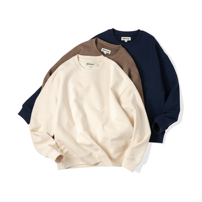 NATIVEWELL 宽松落肩廓形圆领卫衣麦穗纹质感纹理长绒棉