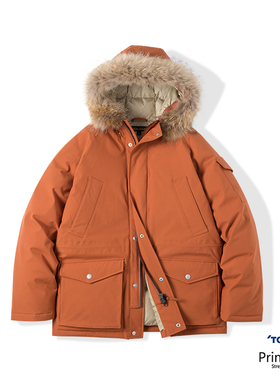 NATIVEWELL新作三防面料重磅复古山系中长款户外白鹅绒羽绒服连帽