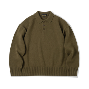 NATIVEWELL翻领polo毛衣微阔版型纯羊毛温暖亲肤抗皱蓬松