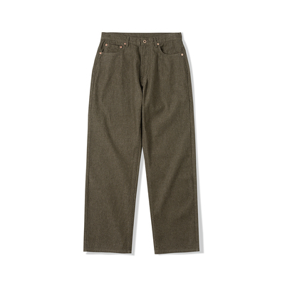 NATIVEWELL长绒棉色织直筒长裤肌理质感盐缩自然褶皱颗粒干爽