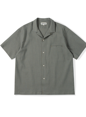 NATIVEWELL夏威夷短袖衬衫SUNWELL蓬松质感双面长绒棉格纹春夏