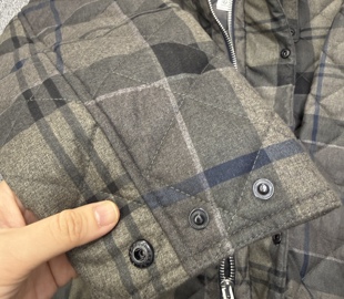 日单秋冬新款复古格子拼接翻领棉服外套女宽松休闲百搭夹克上衣