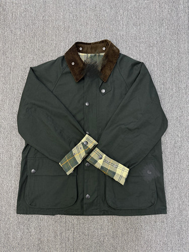 蔡文静无蜡中长款外套春秋情侣款bedale鼠尾草绿男女巴恩风老钱风