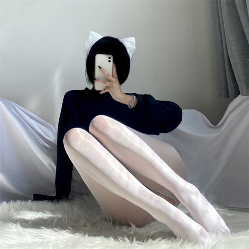 性感马油黑丝白丝连裤袜超薄款