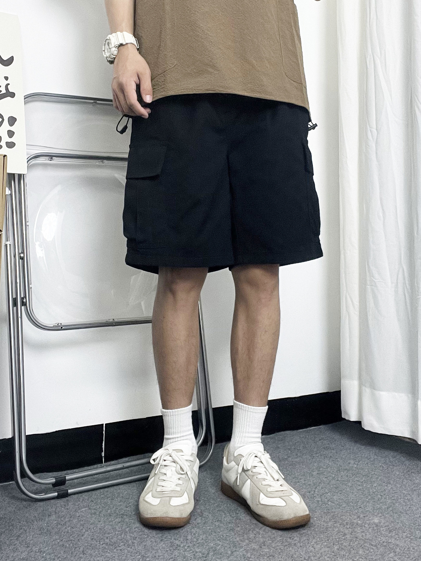 MMEL CARGO SHORTS MENS JAPANESE RETRO CITYBOY SUMMER NEW LOOSE AND VERSATILE TRENDY BRAND CROPPED PANTS CASUAL