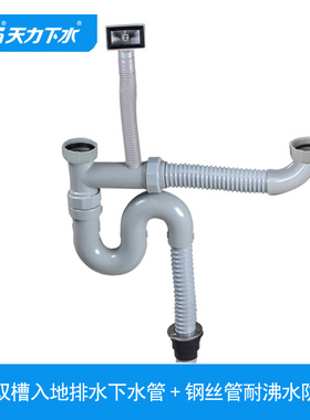 天力厨房下水管水槽下水器洗菜盆 S弯管水池排水洗碗池 GS006C027