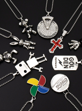 欧美潮酷项链男女蹦迪嘻哈机器人