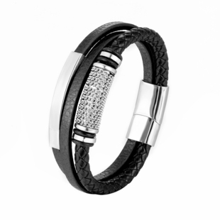 蛇年高档黑绳手链男款路路通转运珠编织皮绳本命年好运平安礼物潮