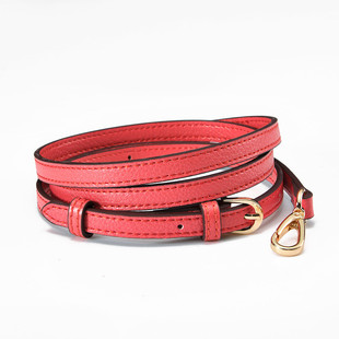 西瓜红色荔枝纹真皮包带女品牌包包替换配件单肩斜跨手提肩带背带