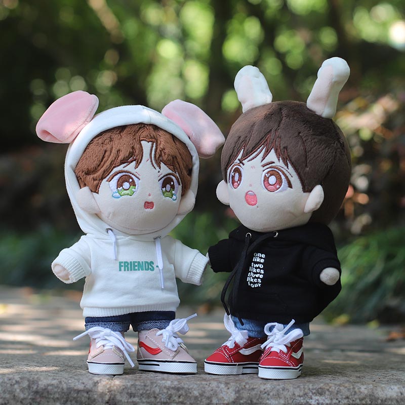 20厘米娃衣明星同款连帽潮牌卫衣20厘米棉花娃娃换装娃衣娃娃公仔