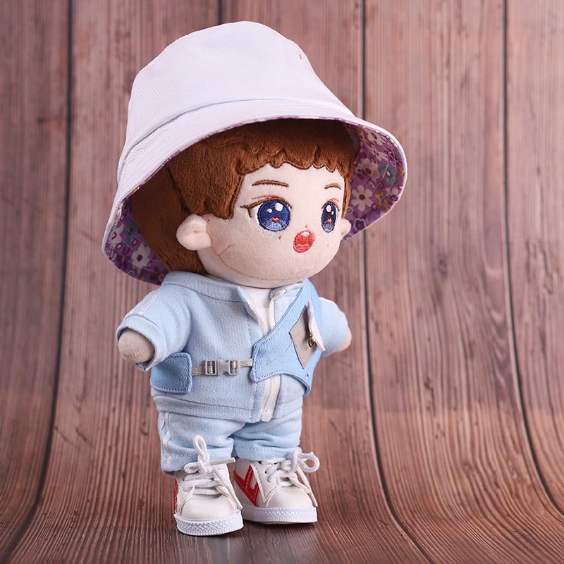 20cm娃衣渔夫帽潮牌盆帽棒球帽遮阳草帽20厘米棉花娃娃帽子渔夫帽