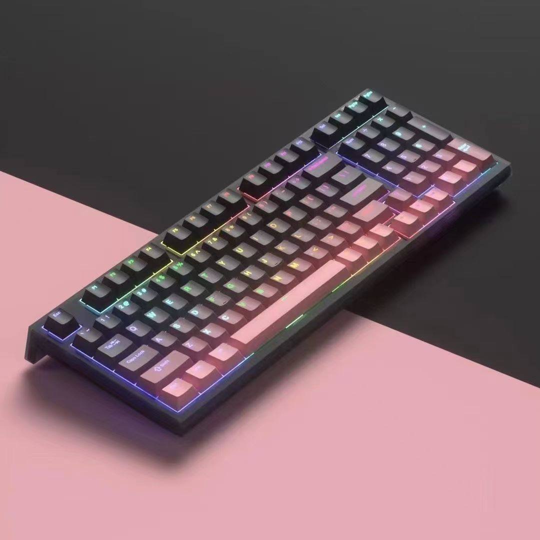 腹灵光魔980光轴机械键盘红轴有线电竞cf吃鸡网吧电竞专用RGB发光